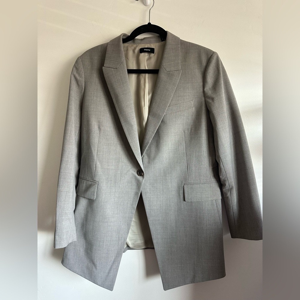 Like New Theory mélange effect Wool blazer Size 12 - Picture 4 of 8